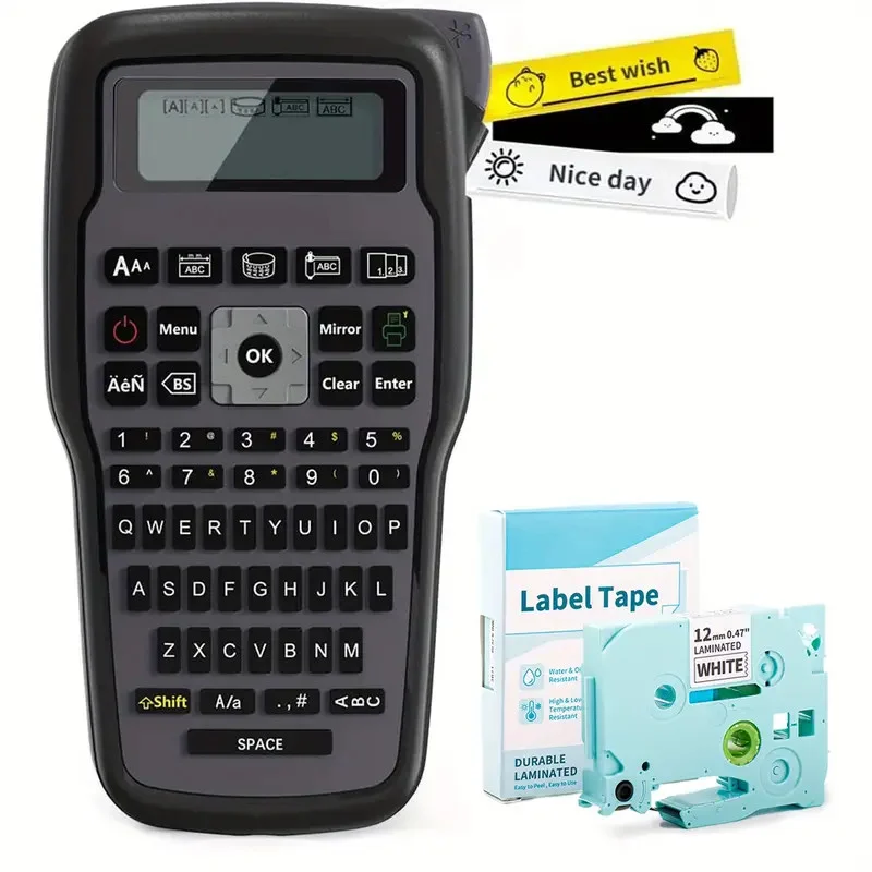Pro-Grade E1000 Label Machine - High-Speed Industrial Label Maker for Efficient Labeling Jobs - Compatible with Brother TZe-231 Label Tape, Perfect for Warehouses, Offices, and Commercial Use Gray color