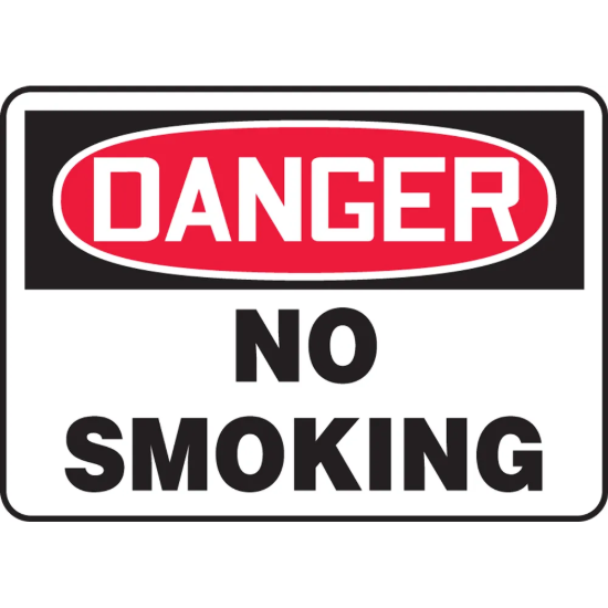 OSHA Danger Safety Sign: No Smoking - 10" x 14"