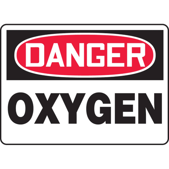 OSHA Danger Safety Sign: Oxygen