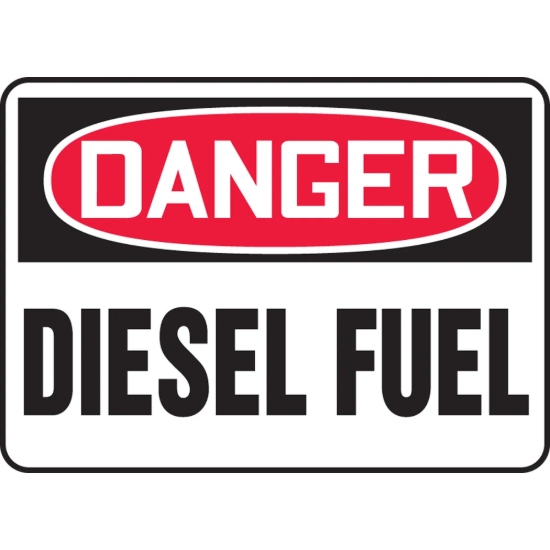 OSHA Danger Safety Sign: Diesel Fuel - 10" x 14"