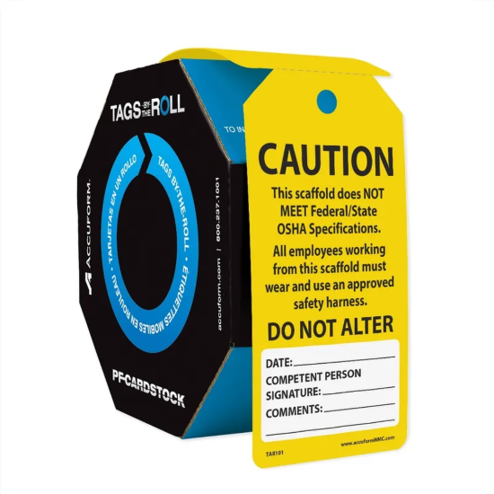 Tags by the Roll - CAUTION DO NOT ALTER - 100 per Roll