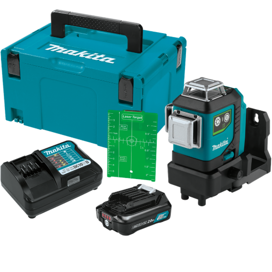 Makita 12V max CXT Self-Leveling 360 3-Plane Green Laser Kit w/1 x 2.0Ah Battery