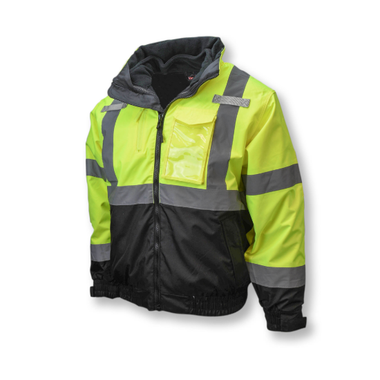 Radians Three-in-One Deluxe High Visibility Bomber Jacket - Green/Black Bottom - Size 3X