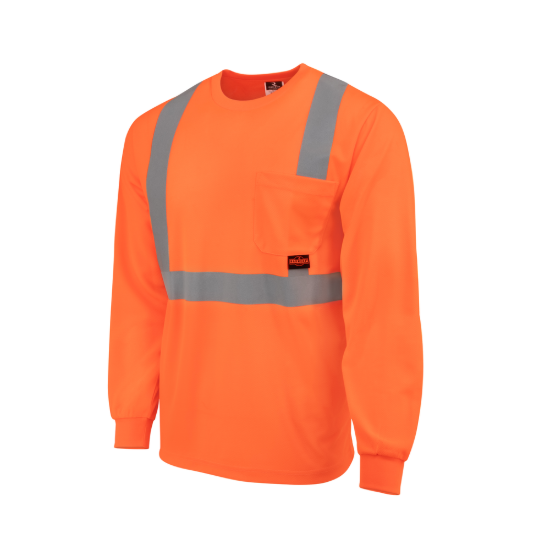 Radians Class 2 Mesh Long Sleeve T-Shirt - Orange - Size M