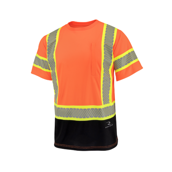 Radians Class 3 Color Block Short Sleeve T-Shirt with Contrasting Tape - Hi-Vis Orange - Size M