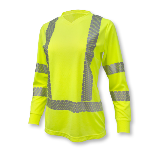 Radians Class 3 High Visibility Women's Long Sleeve T-Shirt with Max-Dri - Green - Size 2X