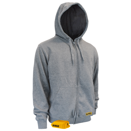Dewalt Men's Heated French Terry Cotton Hoodie without Battery - Gray - Size 3X