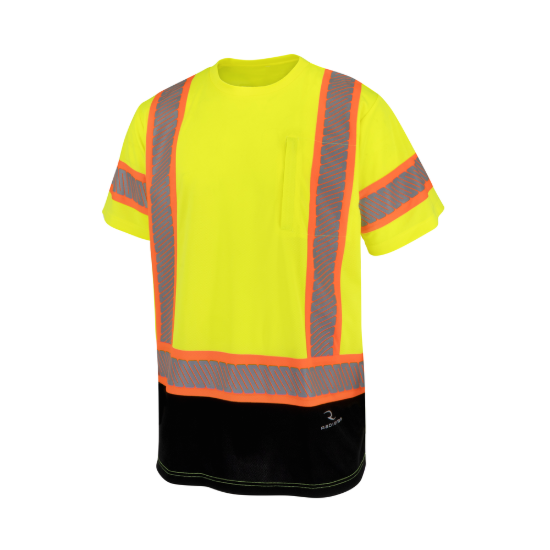 Radians Class 3 Color Block Short Sleeve T-Shirt with Contrasting Tape - Hi-Vis Green - Size 4X