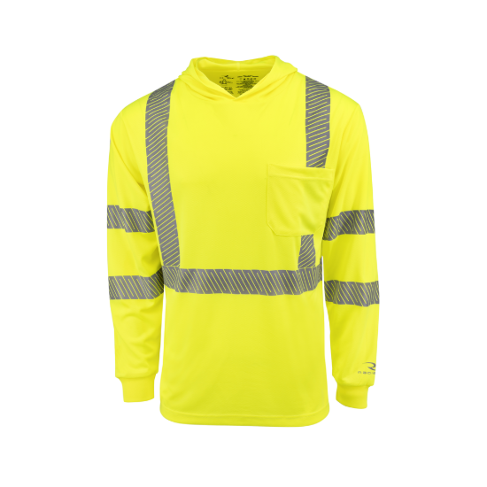 Radians Hooded Type R Class 3 Mesh Long Sleeve T-Shirt - Green - Size S