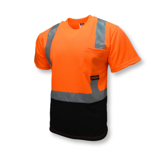 Radians Type R Class 2 Short Sleeve Black Bottom T-Shirt - Orange/Black - Size 4X
