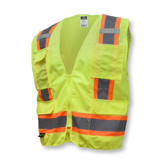 Radians Two Tone Surveyor Type R Class 2 Solid/Mesh Safety Vest - Green - Size L