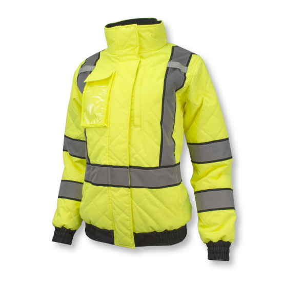 Radians Women's Class 3 Quilted Bomber Jacket - Green - Size L
