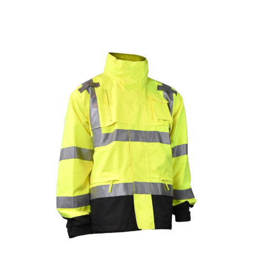 Radians Heavy Duty Rip Stop Waterproof Rain Jacket - Hi-Vis Green - Size 5X