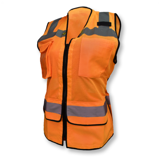 Radians Ladies Heavy Duty Surveyor Safety Vest - Orange - Size 2X