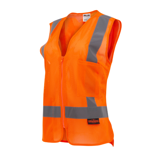 Radians Women's Economy 2 Pocket Vest - Hi-Vis Orange - Size M