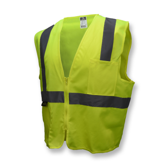 Radians Economy Type R Class 2 Solid Safety Vest with Zipper - Green - Size 3X