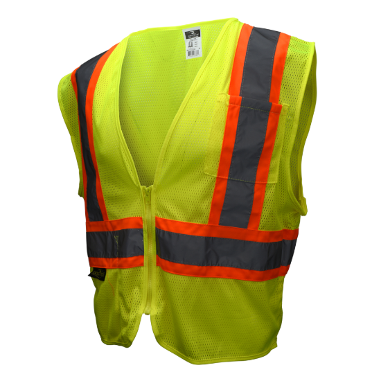 Radians Economy Type R Class 2 Mesh Safety Vest with Two-Tone Trim - Green - Size 5X