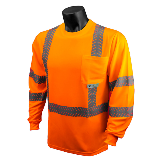 Radians Type R Class 3 Long Sleeve T-Shirt with Rad-Shade UV Protection - Hi-Vis Orange - Size 4X