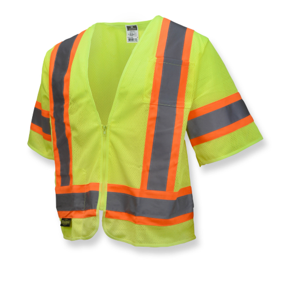 Radians Economy Type R Class 3 Mesh Safety Vest with Two-Tone Trim - Green - Size 5X
