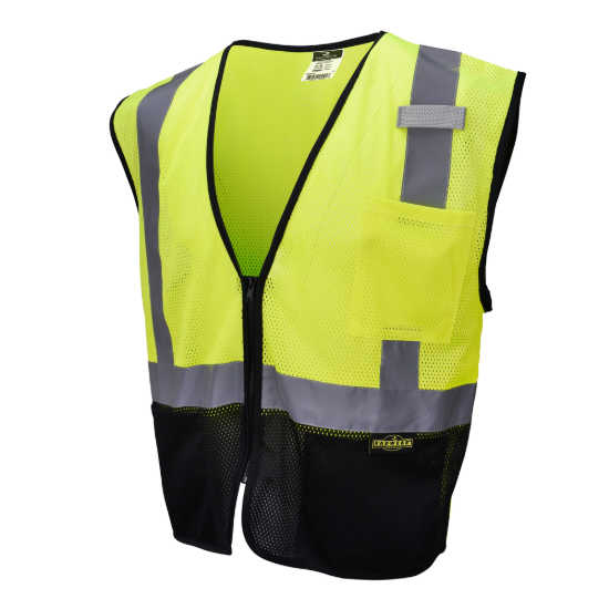 Radians Black Bottom Economy Mesh Safety Vest - Green/Black Bottom - Size 5X