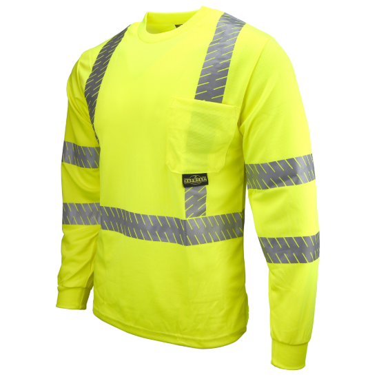 Radians Type R Class 3 Long Sleeve T-Shirt with Rad-Shade UV Protection - Hi-Vis Green - Size 2X