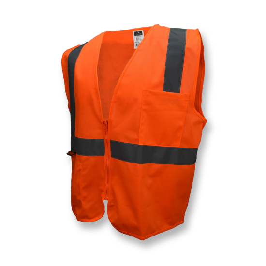 Radians Economy Type R Class 2 Solid Safety Vest with Zipper - Orange - Size 4X