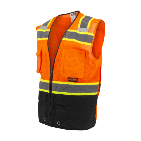 Radians Two-Toned Color-Blocked Vest - Hi-Vis Orange - Size 4X