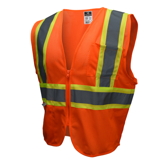 Radians Economy Type R Class 2 Mesh Safety Vest with Two-Tone Trim - Orange - Size 2X