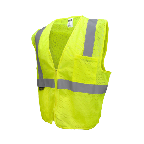 Radians Economy Type R Class 2 Mesh Safety Vest with Zipper - Green - Size 2X