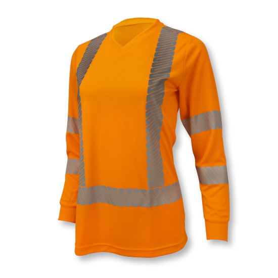 Radians Class 3 High Visibility Women's Long Sleeve T-Shirt with Max-Dri - Orange - Size S