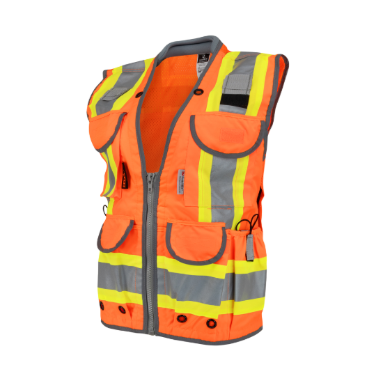Radians Class 2 Women's Heavy Duty Engineer Vest - Orange - Size L