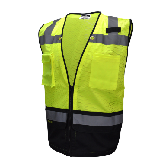 Radians Type R Class 2 Heavy Duty Surveyor Safety Vest with Zipper - Hi-Vis Green - Size XL