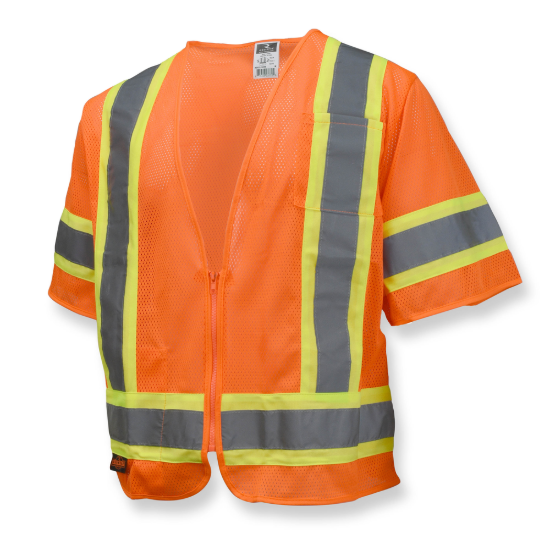 Radians Economy Type R Class 3 Mesh Safety Vest with Two-Tone Trim - Orange - Size 2X