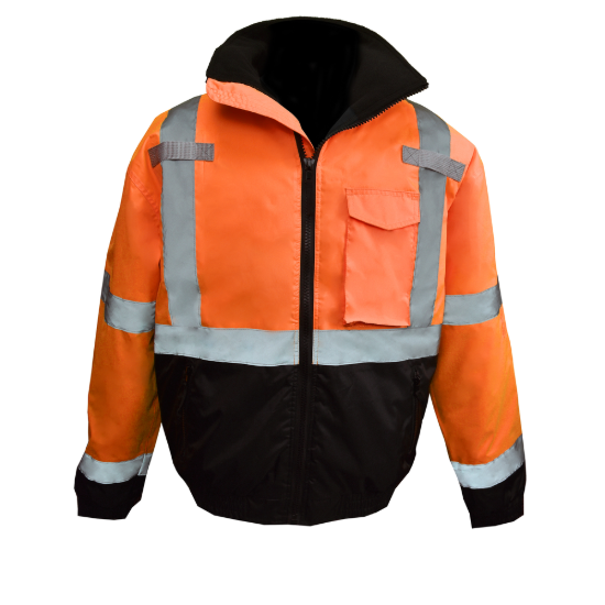 Radians Type R Class 3 Weatherproof Bomber Jacket with Quilted Liner - Hi-Vis Orange - Size S