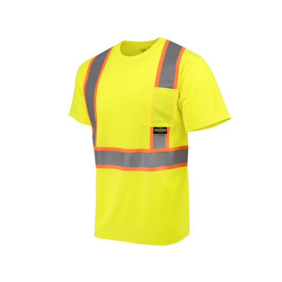 Radians Class 2 Mesh Short Sleeve T-Shirt with Contrast Trim - Green - Size 2X