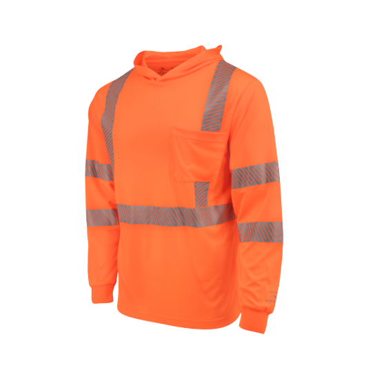 Radians Hooded Type R Class 3 Mesh Long Sleeve T-Shirt - Orange - Size 4X