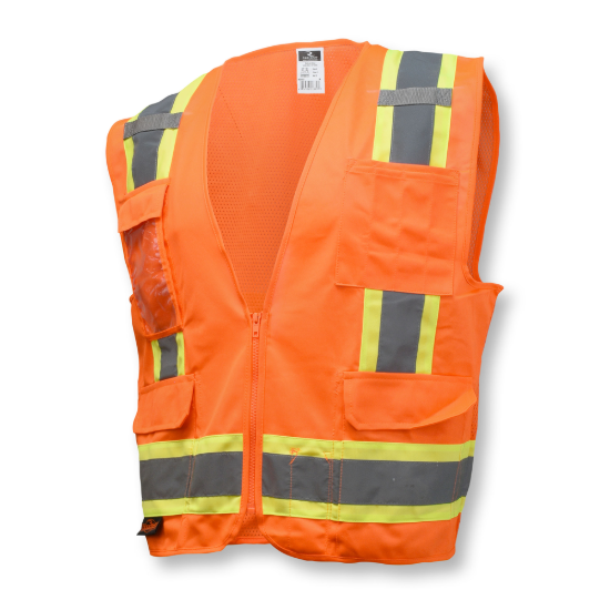 Radians Two Tone Surveyor Type R Class 2 Solid/Mesh Safety Vest - Orange - Size XL