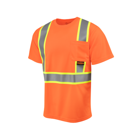 Radians Class 2 Mesh Short Sleeve T-Shirt with Contrast Trim - Orange - Size S