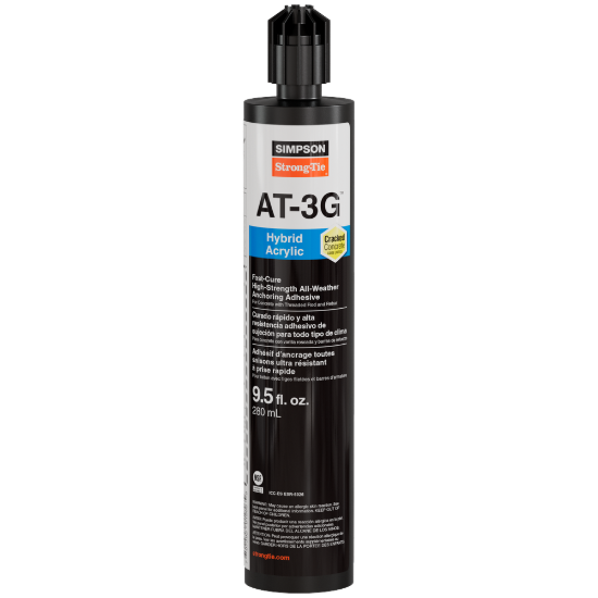 Simpson AT-3G 9.5-oz. High-Strength Acrylic Anchoring Adhesive Cartridge w/ Nozzle