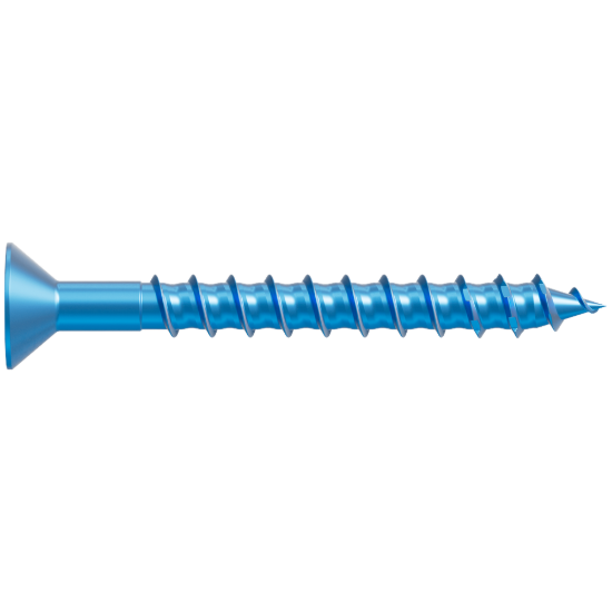 Simpson Titen Turbo - 1/4" x 2-1/4" Torx Flat-Head Concrete Screw, Blue - 100/box
