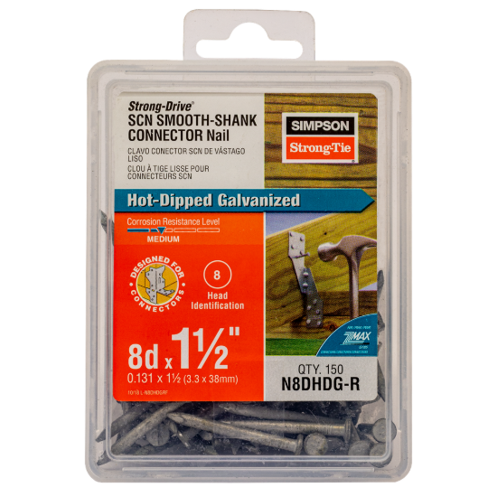 Simpson Strong-Drive SCN Smooth-Shank Connector Nail - 1-1/2" x 0.131" HDG - 150/box