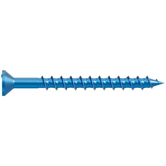 Simpson Titen Turbo - 3/16" x 2-1/4" Torx Flat-Head Concrete Screw, Blue - 100/box