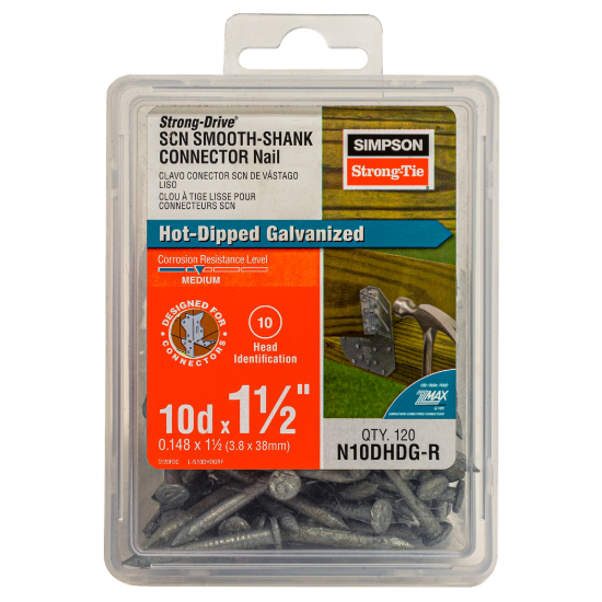 Simpson Strong-Drive SCN Smooth-Shank Connector Nail - 1-1/2" x 0.148" HDG - 120/box