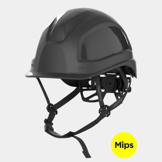 HexArmor Ceros XP450AE Black Climbing-Style Safety Helmet - Type 1, Class E, Mips