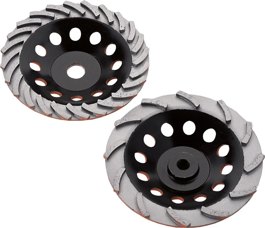 Heavy Duty Orange Spiral Turbo Cup Grinders - 14 Segments - 7" x 5/8"-11
