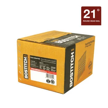 BOSTITCH 131 in 21° Framing Nails - 3 in - Steel - Diamond Point