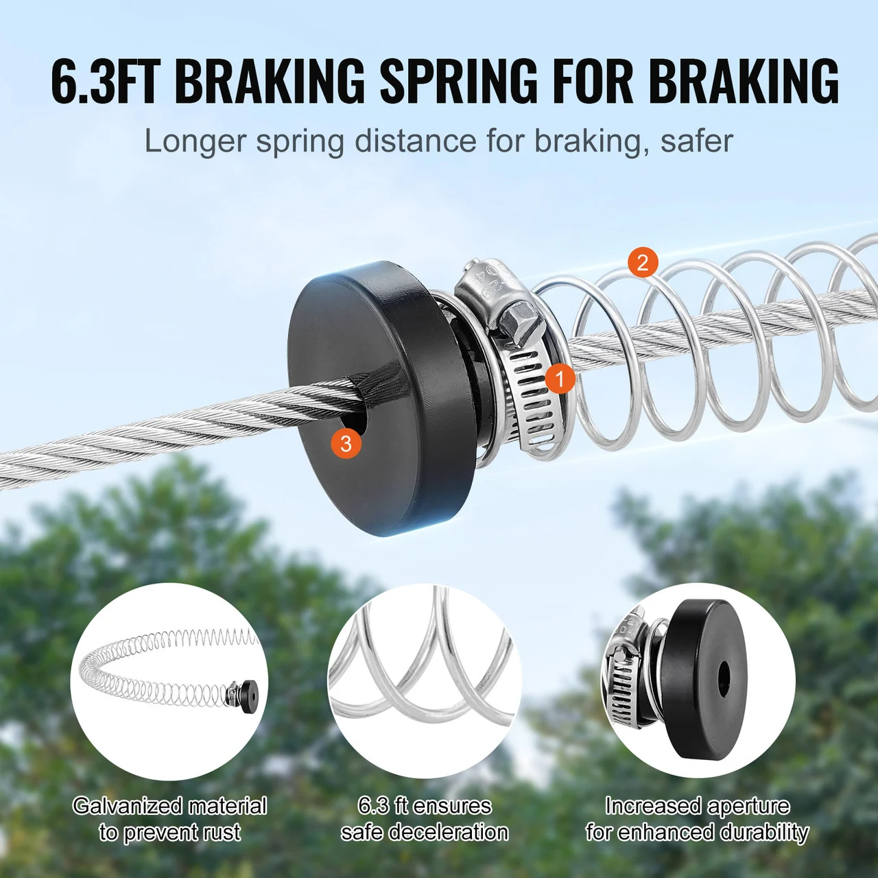 Zip line Kits for Backyard160ft Zip line Kit for Adult Up to 500 lb, Included Swing Seat, Ziplines Brake, and Steel Trolley, Outdoor Playground Equipment