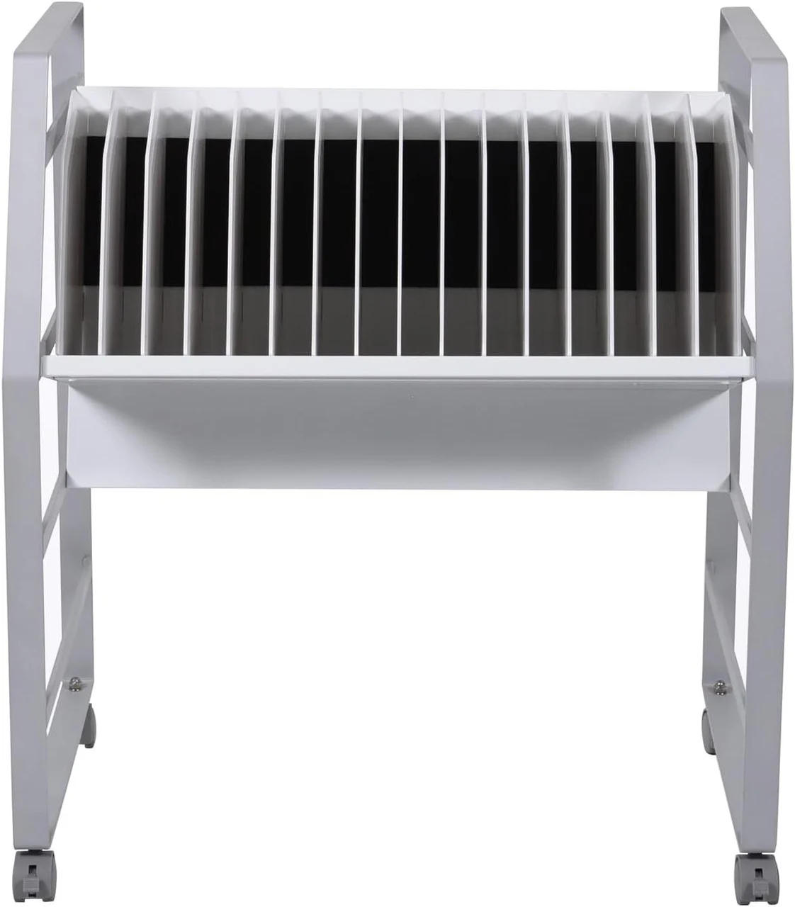 Steel, Plastic Open Charging Cart 16 Tablets Per Cart, 27"L x 14-3/4"W x 30"H