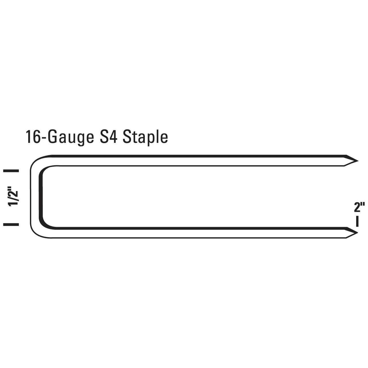 BOSTITCH 1/2" Crown X 2" Leg 16 Gauge S4 Series Galvanized Staple