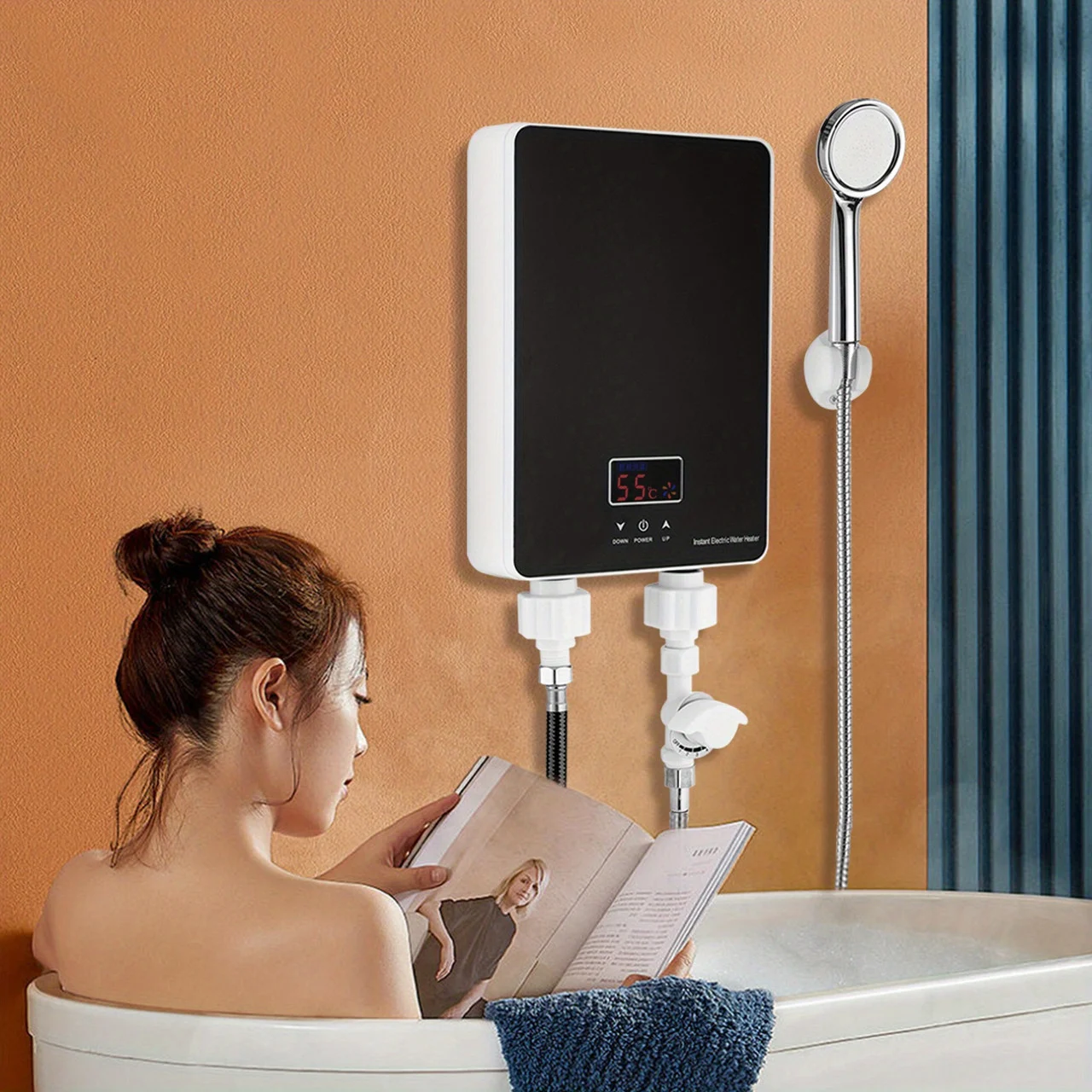 3000W Electric Whole House Instant Hot Water Heater - Tankless On Demand 110V